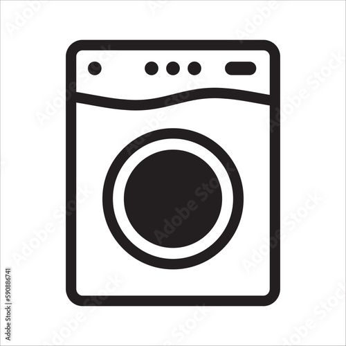 Washer vector icon. Washer flat sign design. Wash machine symbol pictogram. UX UI icon