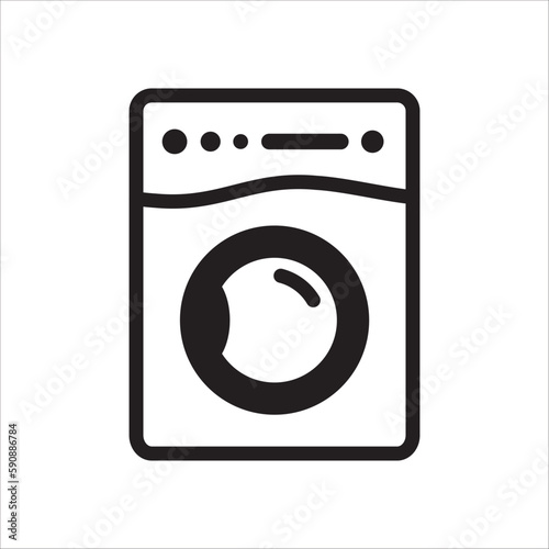 Washer vector icon. Washer flat sign design. Wash machine symbol pictogram. UX UI icon