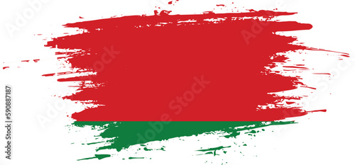 Creative hand-drawn brush stroke flag of Belarus country vector illustration