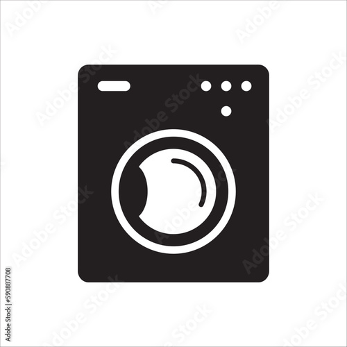 Washer vector icon. Washer flat sign design. Wash machine symbol pictogram. UX UI icon