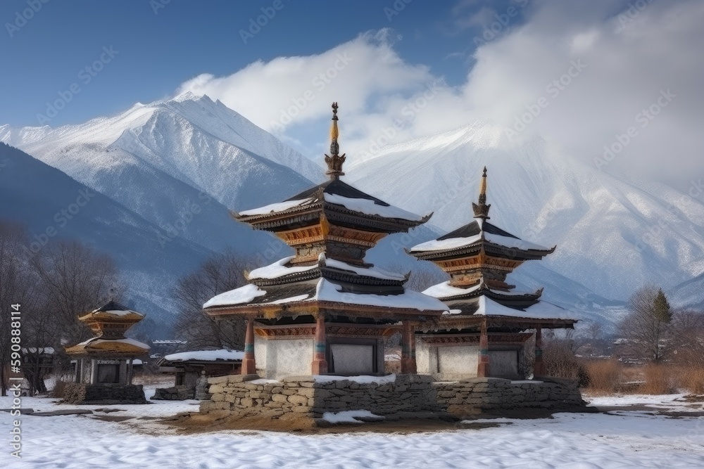 Buddhist old temple. Generate Ai Buddhist old temple. Generate Ai