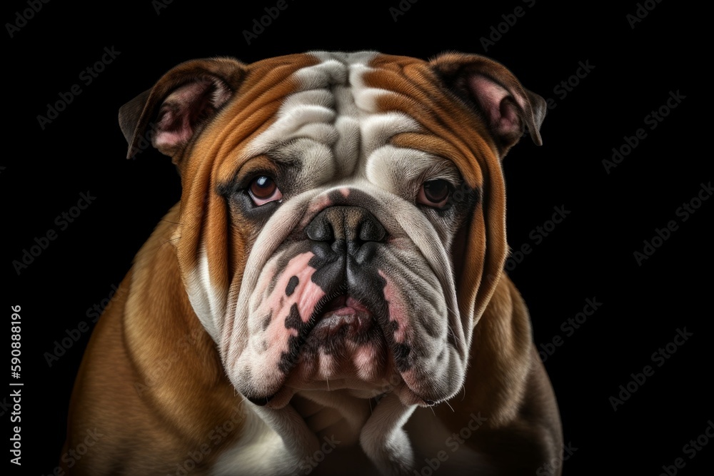 Sad bulldog dog. Generate Ai
