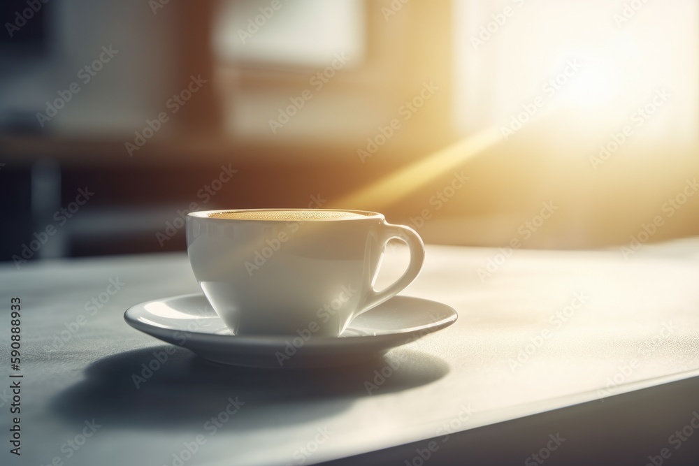Hot morning fresh coffee cup. Generate Ai Hot morning fresh coffee cup. Generate Ai