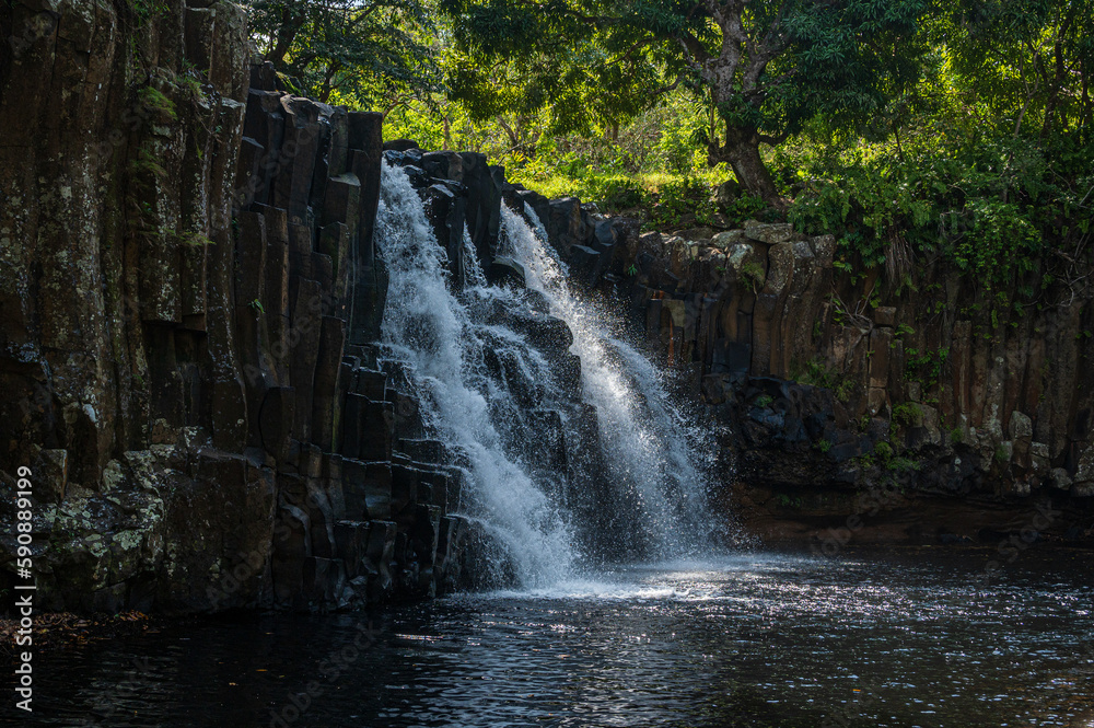 Fototapeta premium Rochester waterfall, Savanne district of Mauritius