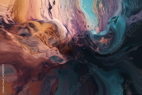 Abstract fluid colorful ink background