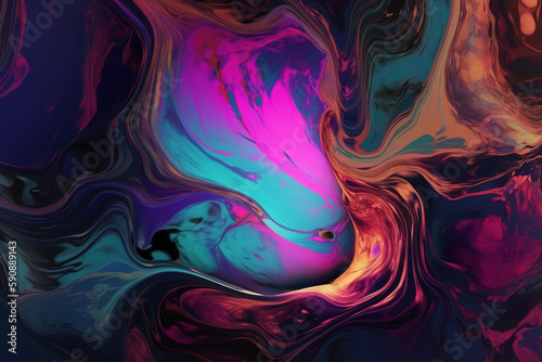 Abstract fluid colorful ink background