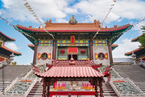 Chinese architecture temple of Wat Leng Noei Yi 2 or Wat Mangkon Kamalawat a giant chinese buddhist temple in downtown photo