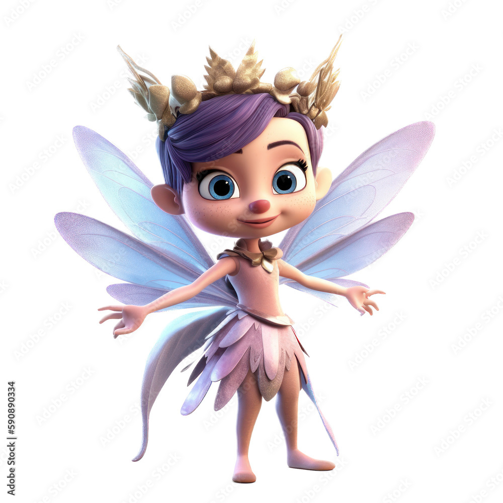 A fairy with wings isolated