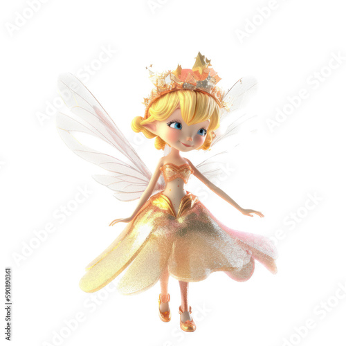 A fairy cartoon character isolated on white background