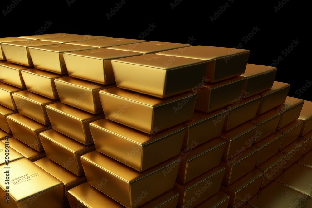 Bank gold stack bars. Generate Ai Bank gold stack bars. Generate Ai