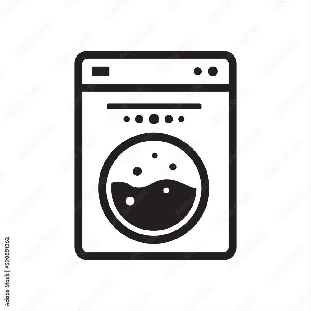 Washer vector icon. Washer flat sign design. Wash machine symbol pictogram. UX UI icon Washer vector icon. Washer flat sign design. Wash machine symbol pictogram. UX UI icon