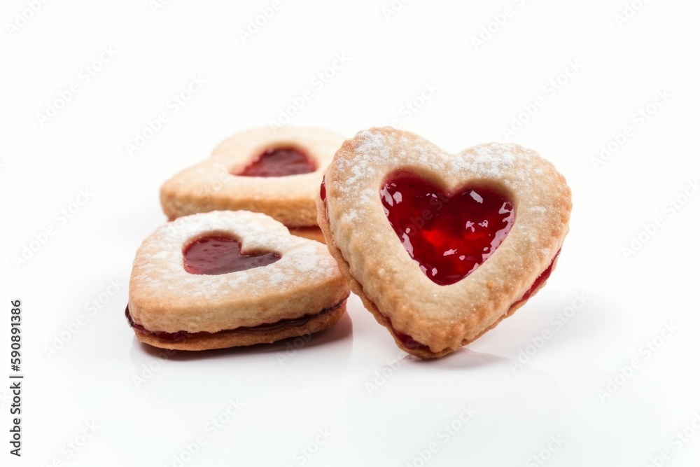 Heart jam cookies. Generate Ai