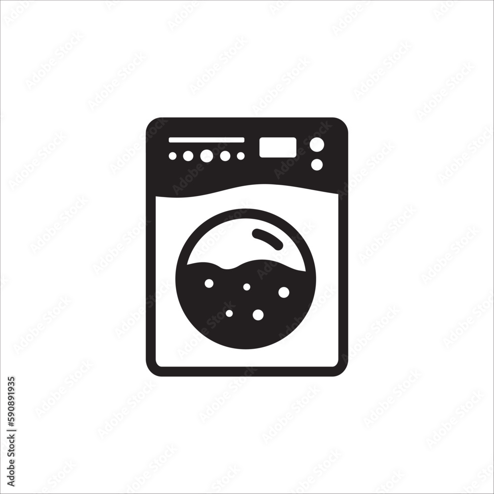Washer vector icon. Washer flat sign design. Wash machine symbol pictogram. UX UI icon Washer vector icon. Washer flat sign design. Wash machine symbol pictogram. UX UI icon