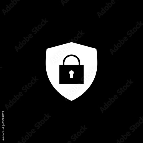  Protection, safety, password security isolated on black background