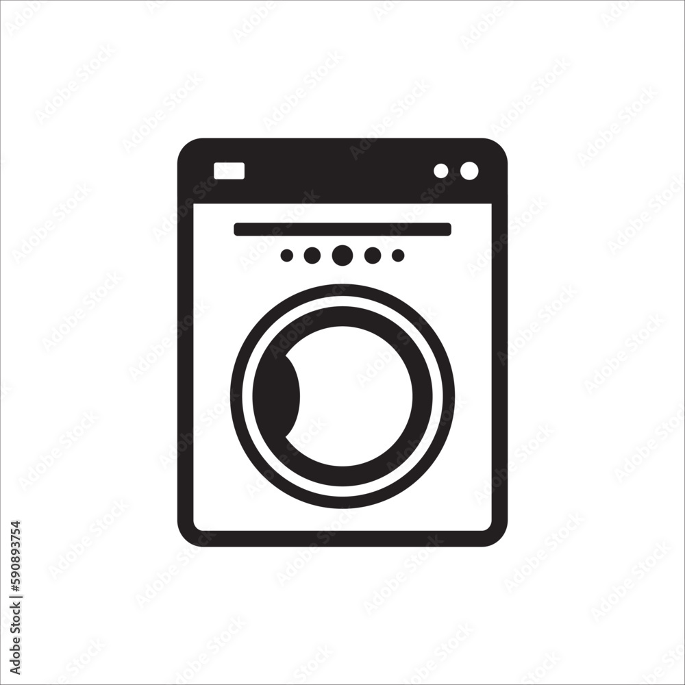 Washer vector icon. Washer flat sign design. Wash machine symbol pictogram. UX UI icon