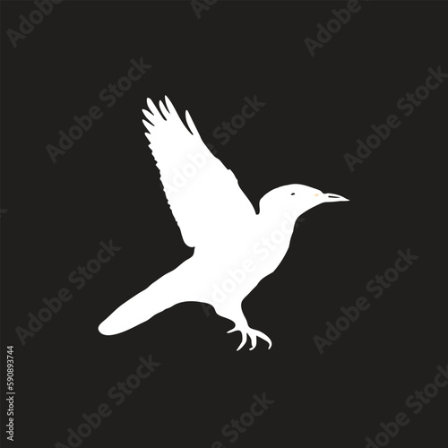 a flying wild bird vector silhouette illustration 