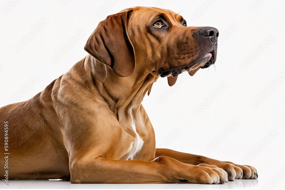 Majestic and Loyal Broholmer Dog on White Background