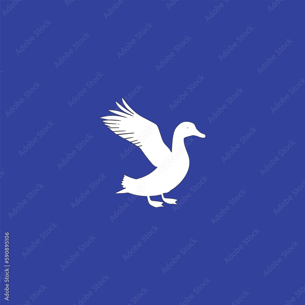 Fototapeta premium a swimming and flying duck wild bird vector silhouette illustration