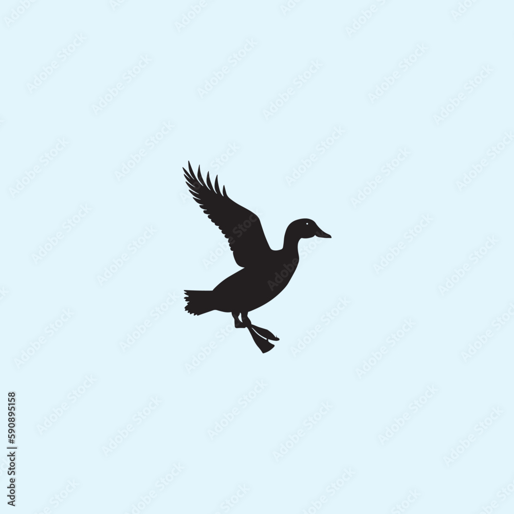 Fototapeta premium a black headed duck vector silhouette illustration