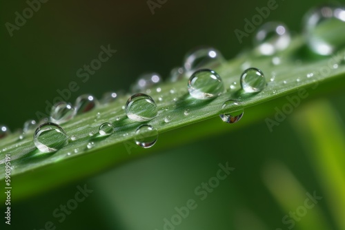 Green grass waterdrop. Generate Ai