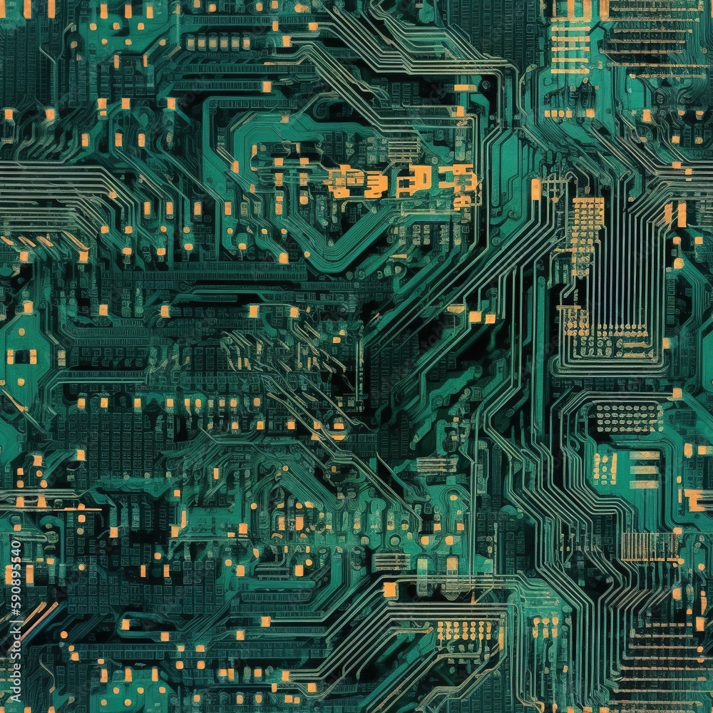 MidJourney v5 Generated Circuit Board - Motherboard