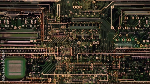 MidJourney v5 Generated Circuit Board - Motherboard