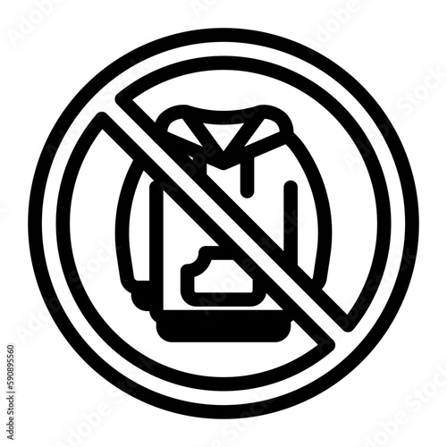 no jacket line icon