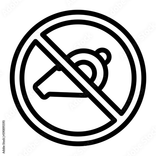 no whistle line icon