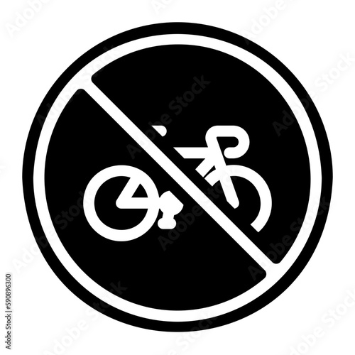 no bicycle glyph icon