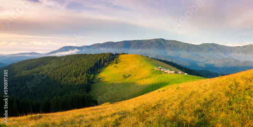 Splendid scene of rolling countryside in the morning light. Carpathian mountains  Ukraine  Europe.