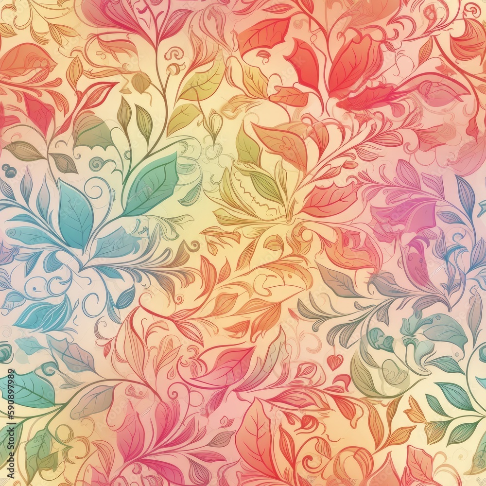 Ethereal and dreamy floral seamless pattern, with a soft and romantic feel that's perfect for adding a touch of whimsy to your designs.