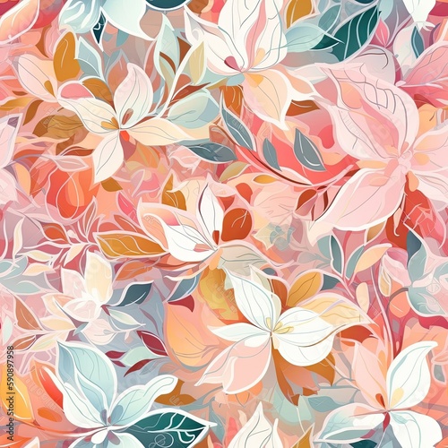 Ethereal and dreamy floral seamless pattern  with a soft and romantic feel that s perfect for adding a touch of whimsy to your designs.