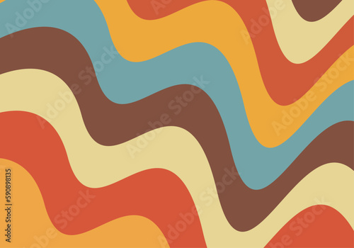 Psychedelic groovy retro Abstract background, vector illustration