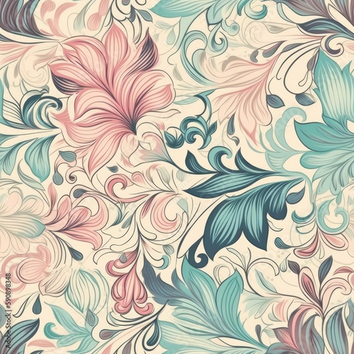 Vibrant and colorful floral seamless pattern, perfect for adding a touch of liveliness to any design project.