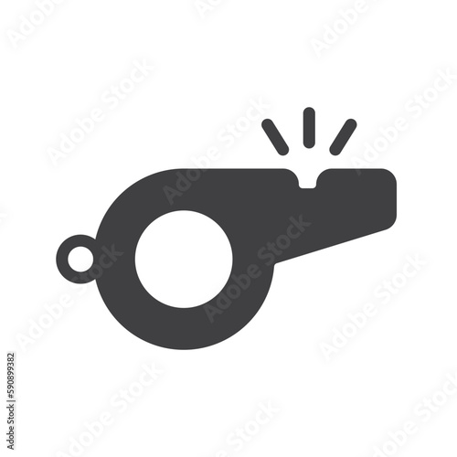Referee whistle vector icon. Whistle flat sign design. Whistle symbol pictogram. UX UI icon