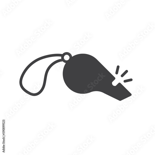 Referee whistle vector icon. Whistle flat sign design. Whistle symbol pictogram. UX UI icon