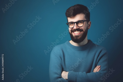 Smiling man with beard. Generate Ai