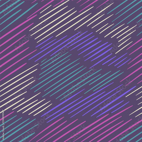 vector colorful askew lines seamless pattern on purple