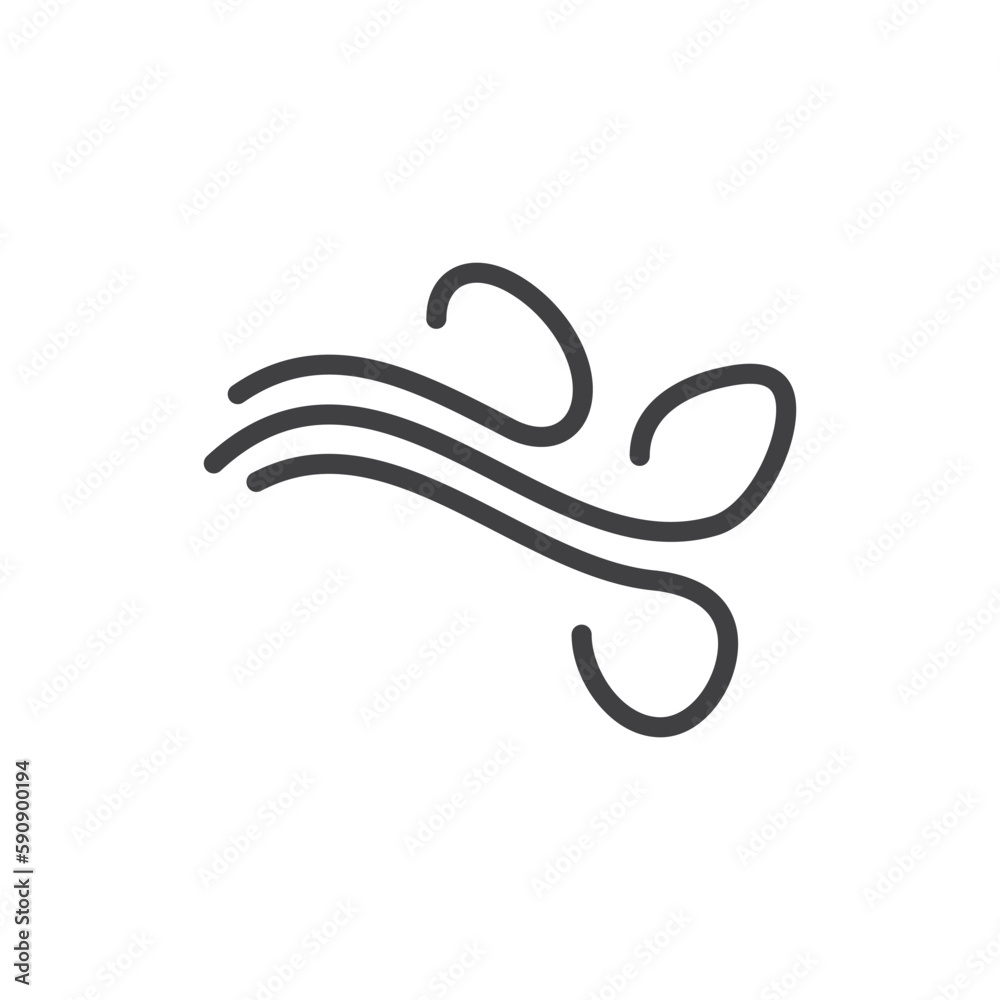 Obraz premium Wind vector icon. Wind flow flat sign design. Weather wind linear symbol pictogram. UX UI icon
