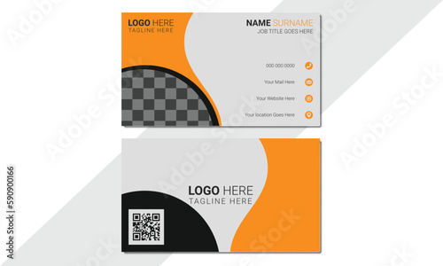 Yellow & black business card design, Modern business card design, orange color business card template, Creative business card design,