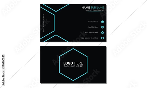 black color business card template, Modern business card design, Creative business card design, Official business card design 