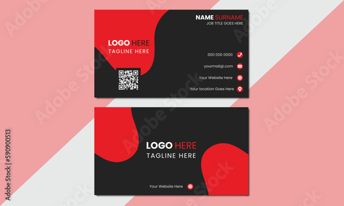 red & black business card design, Modern business card design, Creative business card design, double sided creative business card template,
