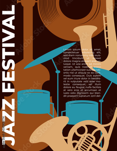 Photography colorful design for jazz festival poster