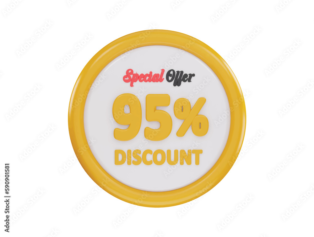 95 percent discount special offer icon 3d rendering vector illustration 95 percent discount special offer icon 3d rendering vector illustration