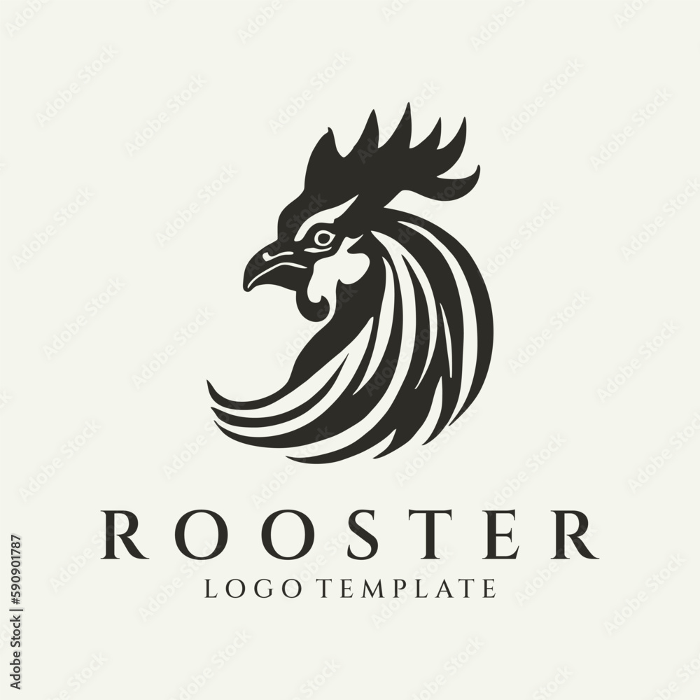 Rooster logo design vector illustration Rooster logo design vector illustration