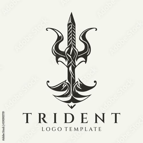 Trident logo design vector illustration