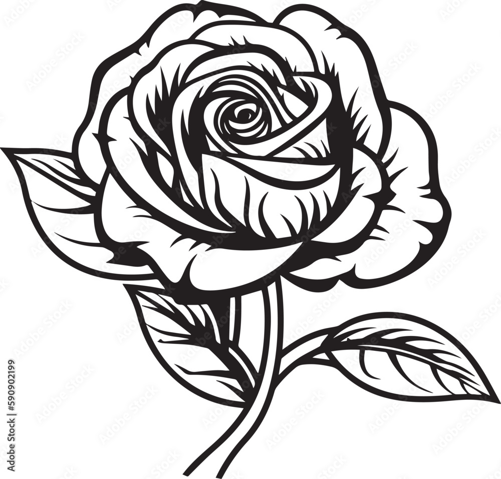 Rose silhouette vector illustration , SVG Rose silhouette vector illustration , SVG