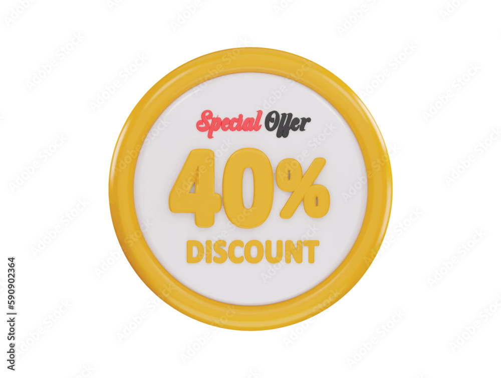 40 percent discount special offer icon 3d rendering vector illustration 40 percent discount special offer icon 3d rendering vector illustration