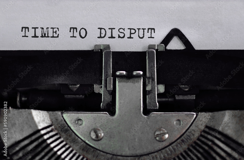 Fotografie Text Time to Disrupt typed on retro typewriter