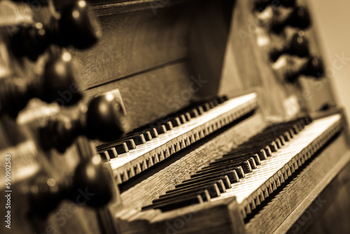historic pipe organ - close up